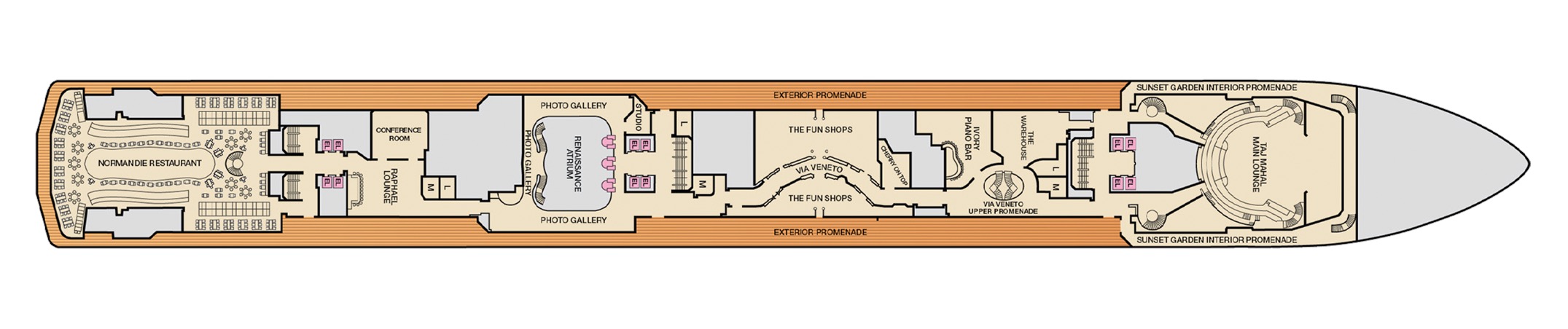 Deck 3 plan on Carnival Pride