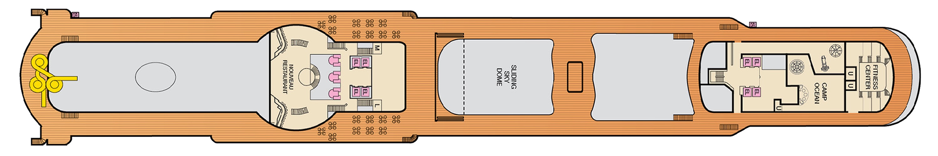 Deck 10 plan on Carnival Spirit
