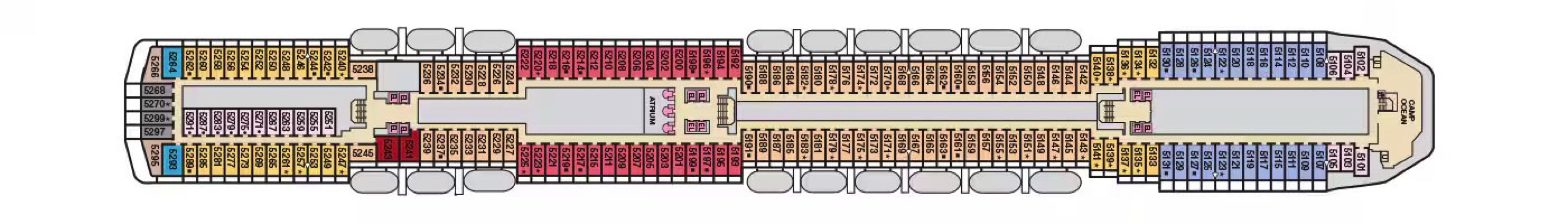 Deck 5 plan on Carnival Miracle