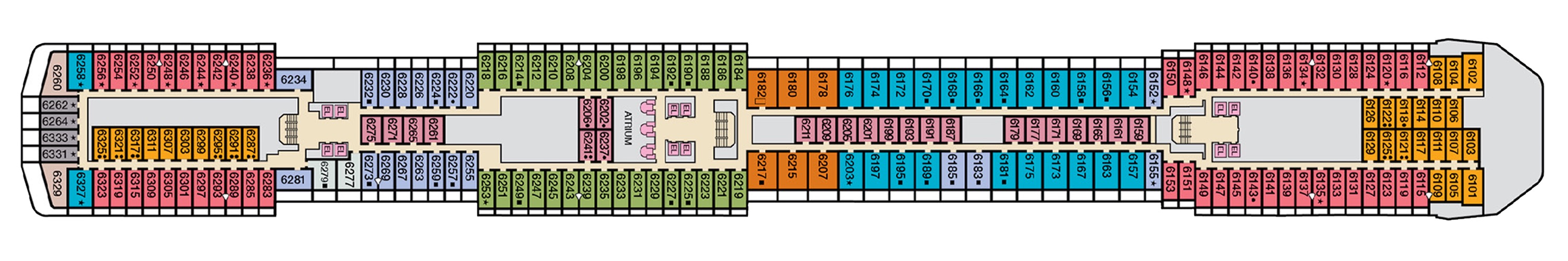 Deck 6 plan on Carnival Spirit