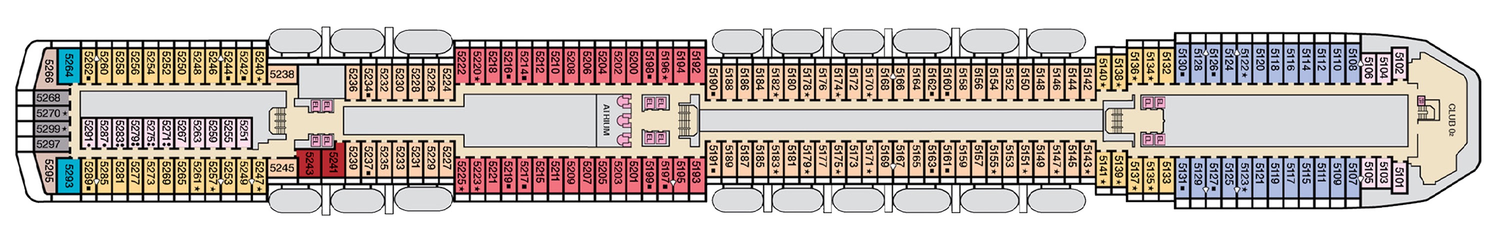 Deck 5 plan on Carnival Spirit