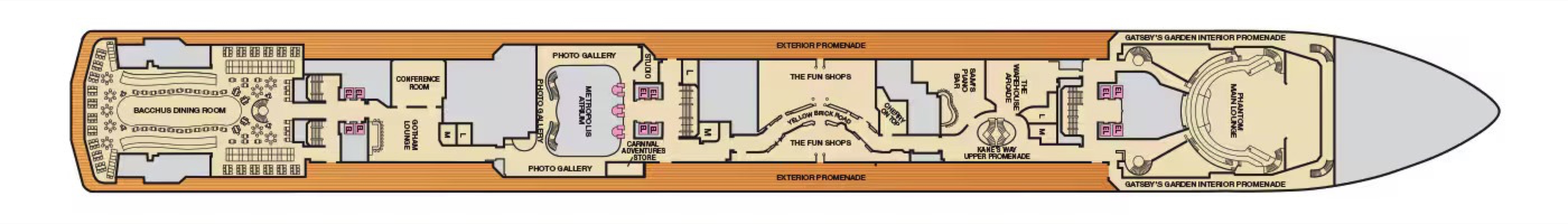 Deck 3 plan on Carnival Miracle