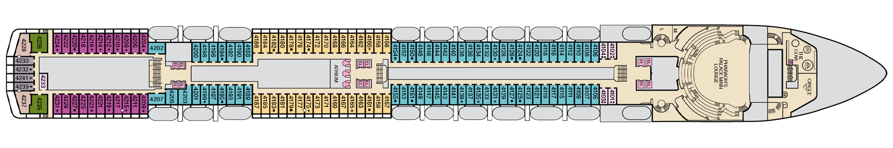 Deck 4 plan on Carnival Spirit