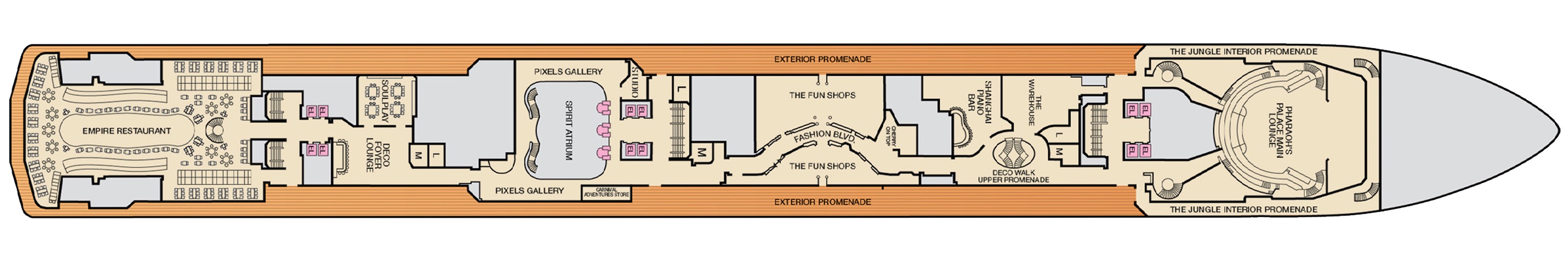 Deck 3 plan on Carnival Spirit