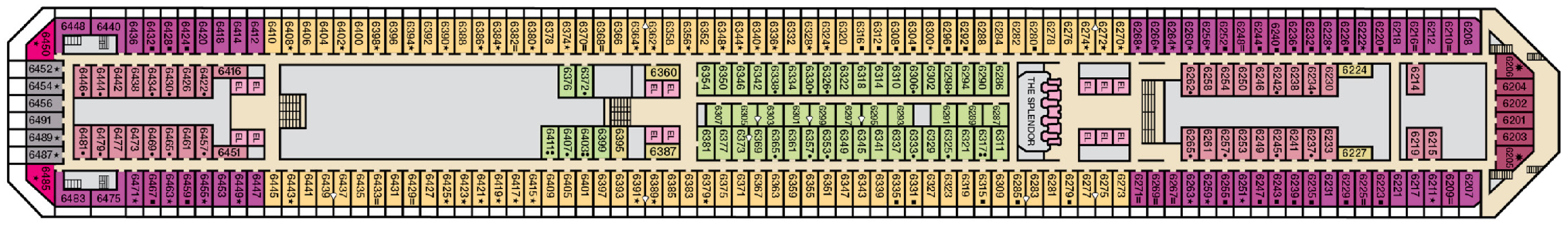 Deck 6 plan on Carnival Splendor