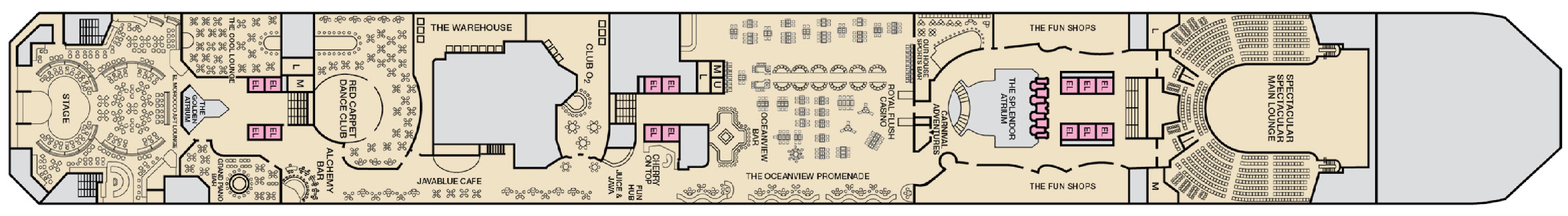 Deck 5 plan on Carnival Splendor