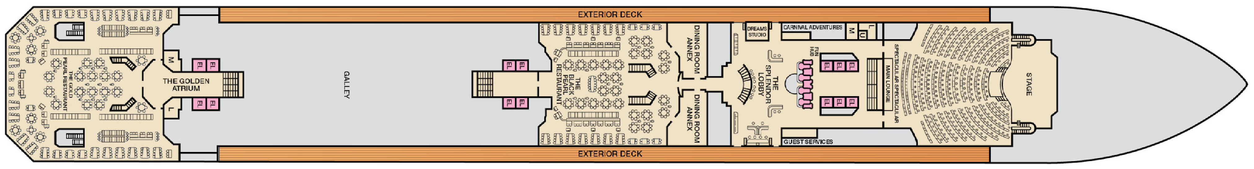 Deck 3 plan on Carnival Splendor