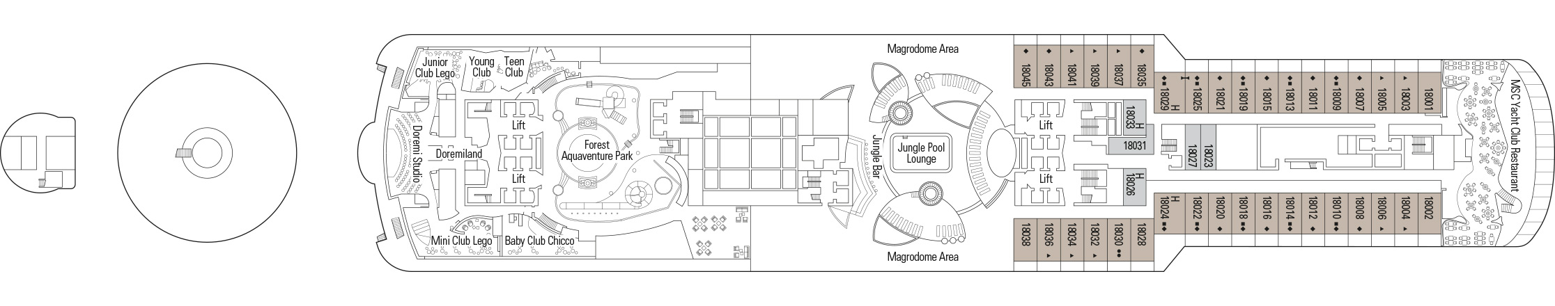 Deck 18 plan on MSC Seaside