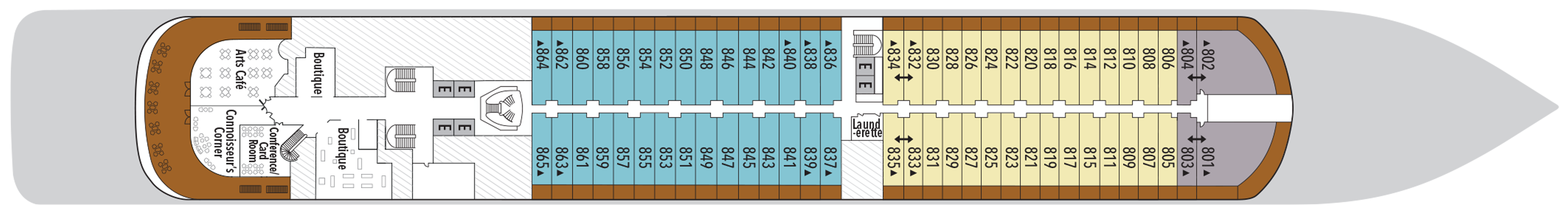 Deck 8 plan on Silver Muse