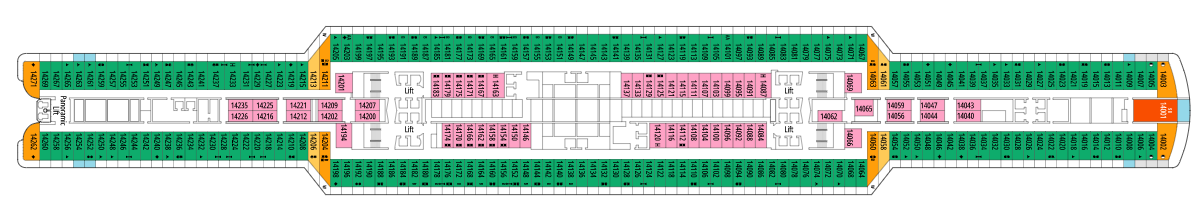 Deck 14 plan on MSC Seaside