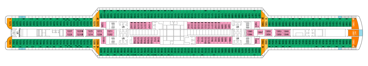 Deck 13 plan on MSC Seaside