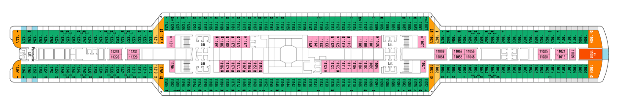 Deck 11 plan on MSC Seaside
