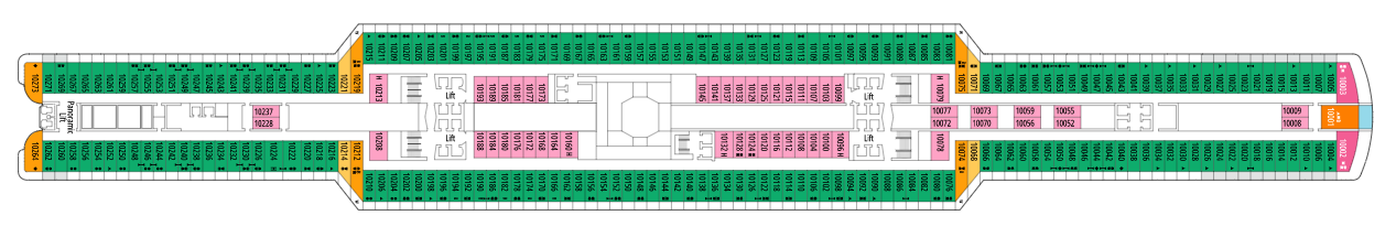 Deck 10 plan on MSC Seaside