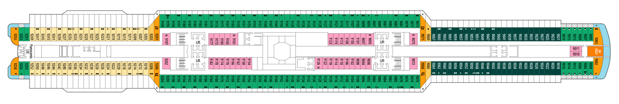 Deck 9 plan on MSC Seaside
