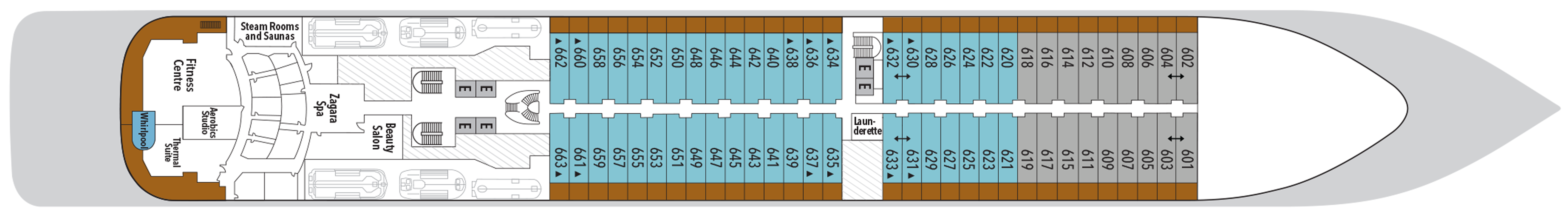 Deck 6 plan on Silver Muse