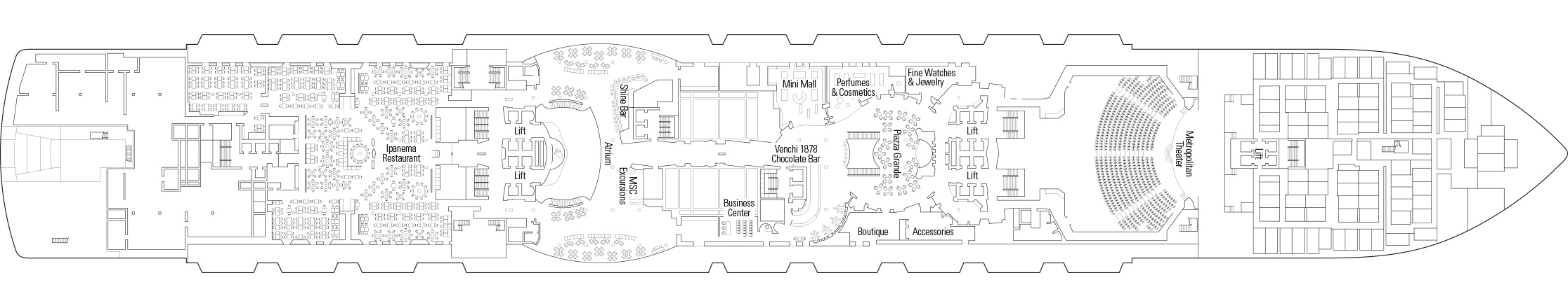 Deck 6 plan on MSC Seaside