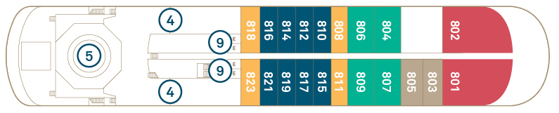 Deck 8 plan on Scenic Eclipse