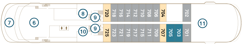 Deck 7 plan on Scenic Eclipse