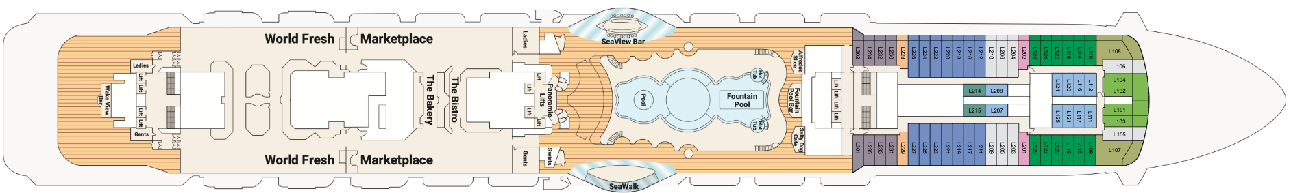 Deck 16 plan on Majestic Princess