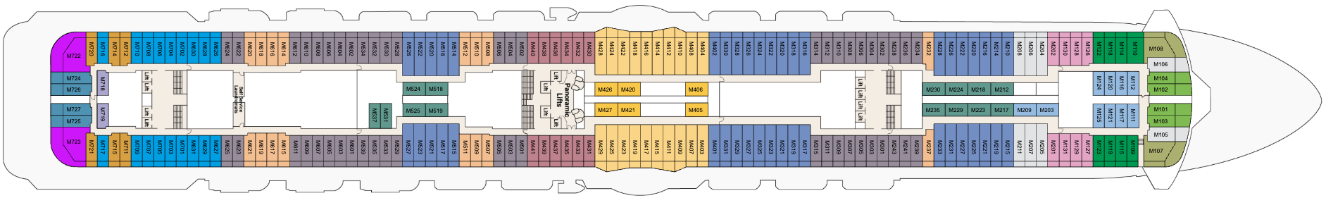 Deck 15 plan on Majestic Princess
