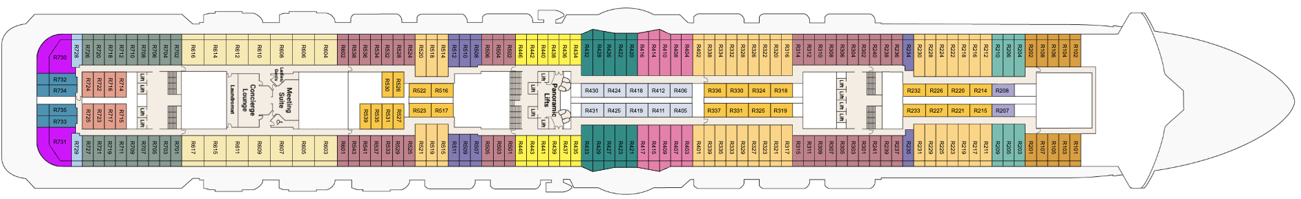 Deck 14 plan on Majestic Princess