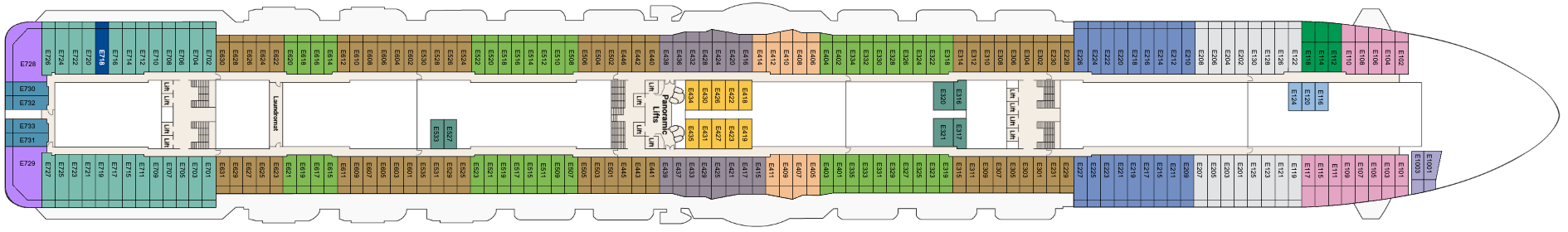 Deck 8 plan on Majestic Princess