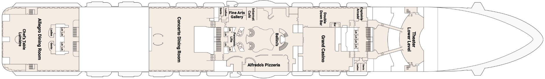 Deck 6 plan on Majestic Princess