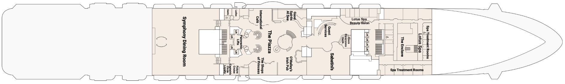 Deck 5 plan on Majestic Princess