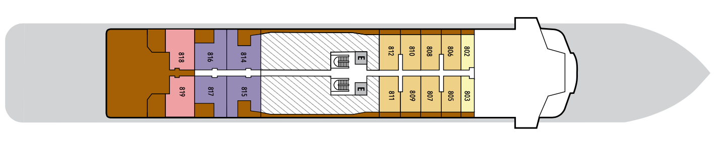 Deck 8 plan on Silver Endeavour