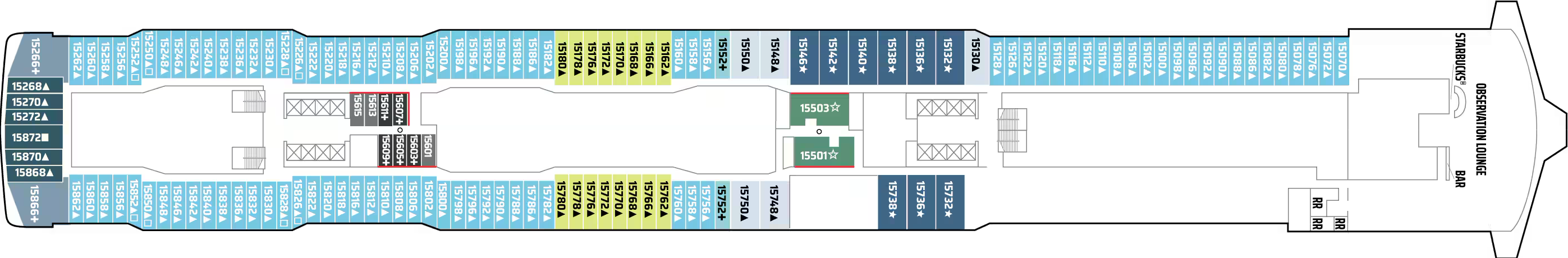 Deck 15 plan on Norwegian Joy