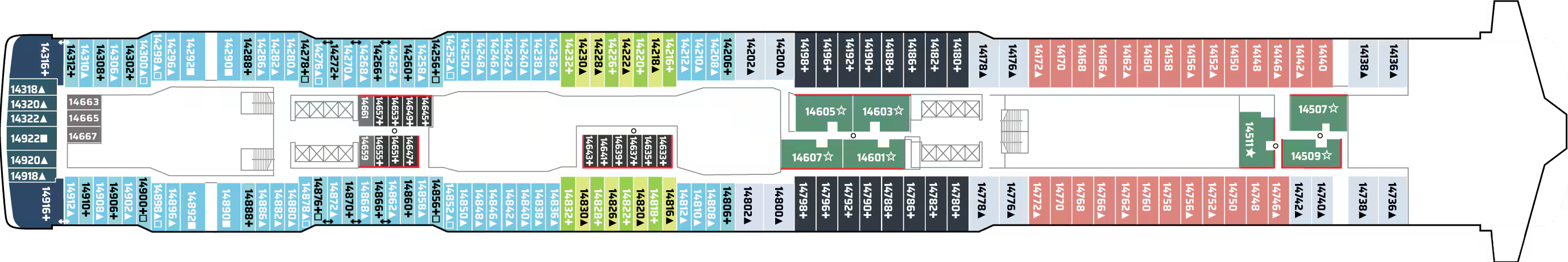 Deck 14 plan on Norwegian Joy