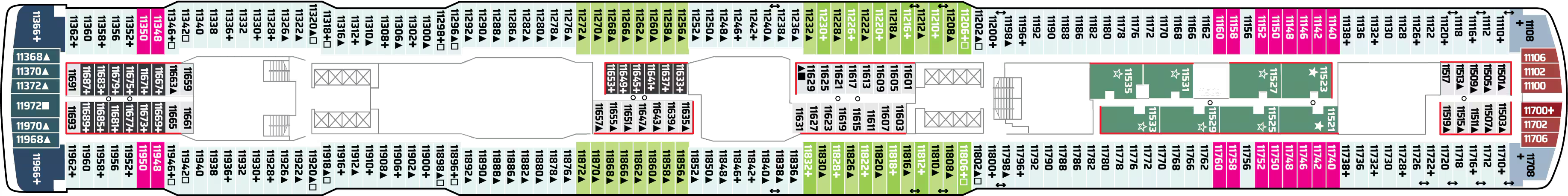 Deck 11 plan on Norwegian Joy