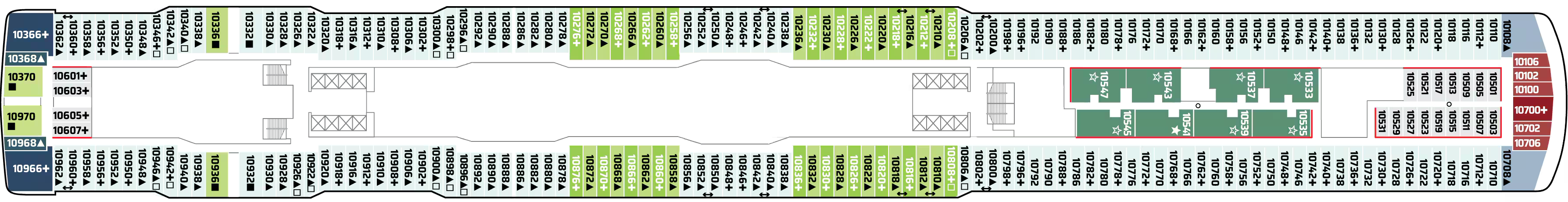 Deck 10 plan on Norwegian Joy
