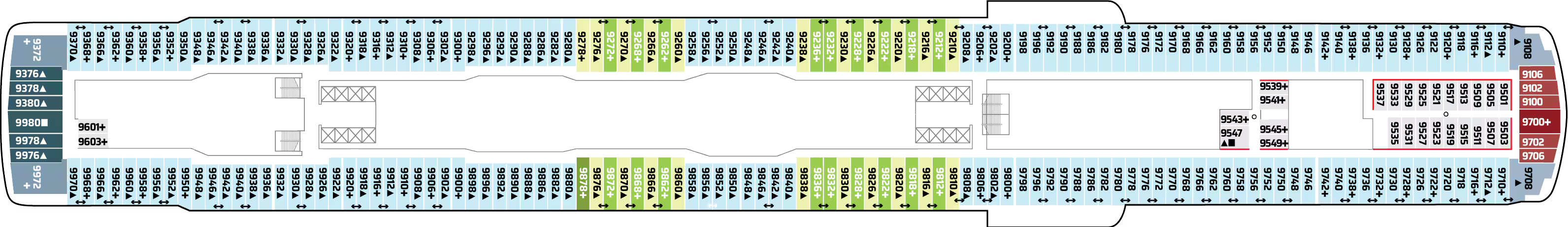 Deck 9 plan on Norwegian Joy