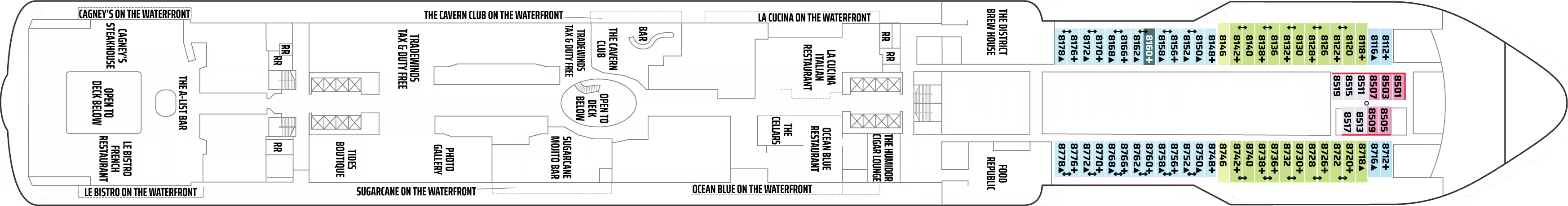Deck 8 plan on Norwegian Joy