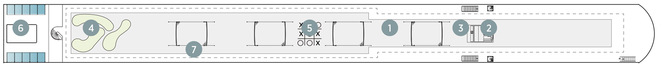 Sun Deck plan on Emerald Destiny
