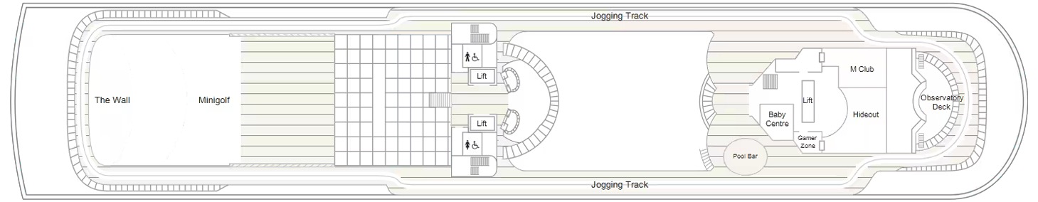 Deck 10 plan on Marella Discovery 2
