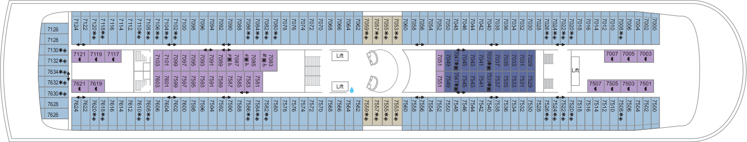 Deck 7 plan on Marella Discovery 2