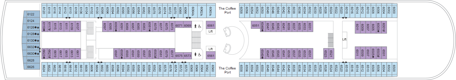 Deck 6 plan on Marella Discovery 2