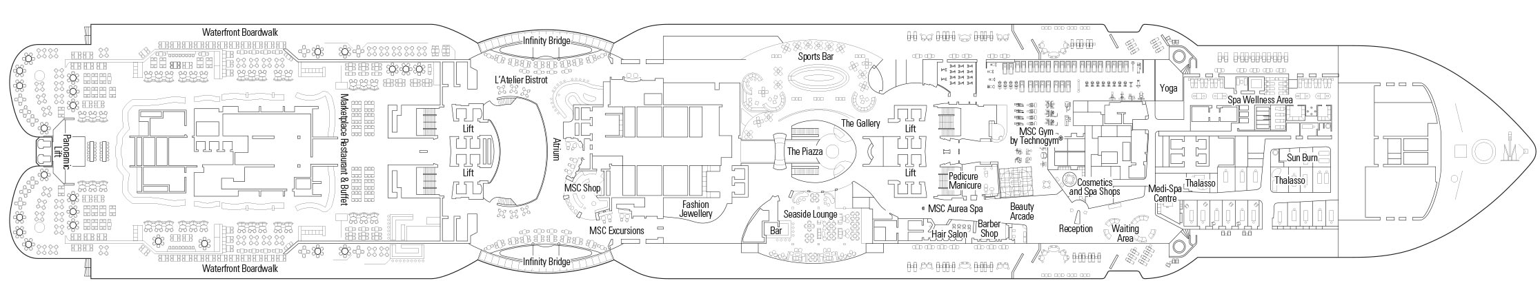 Atlantic Ocean plan on MSC Seaview