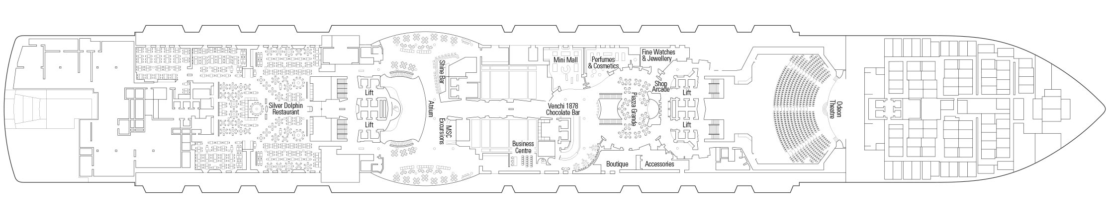 Pacific Ocean plan on MSC Seaview