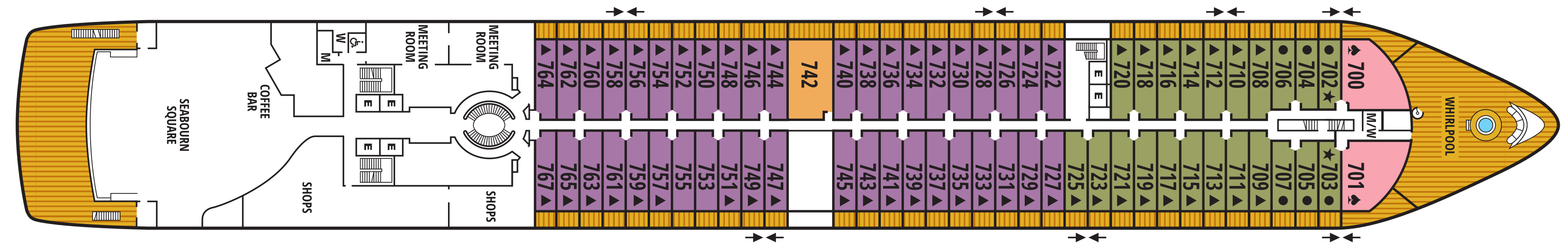 Deck 7 plan on Seabourn Ovation