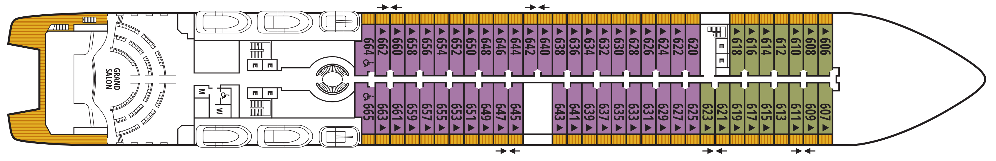 Deck 6 plan on Seabourn Ovation