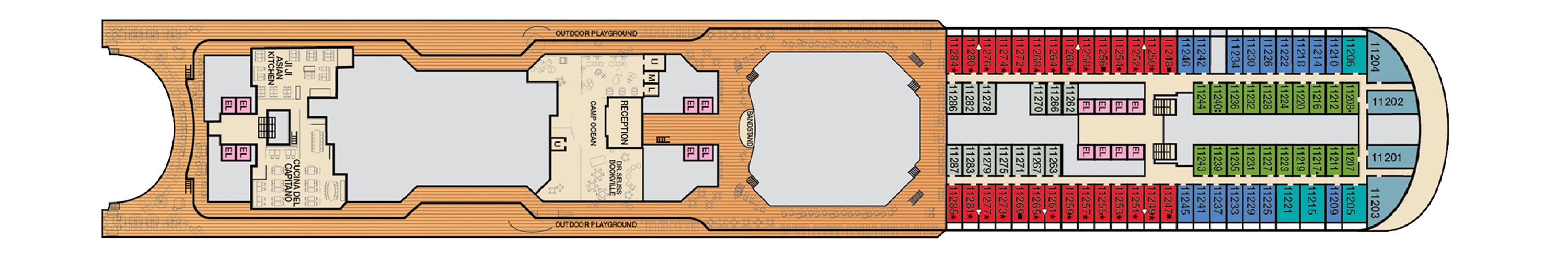 Deck 11 plan on Carnival Horizon
