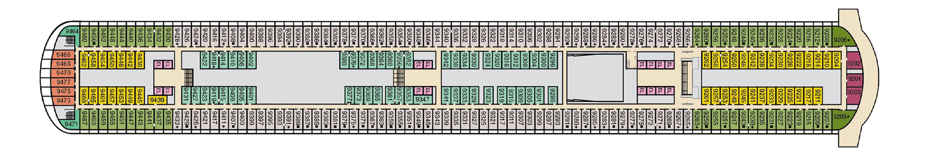 Deck 9 plan on Carnival Horizon