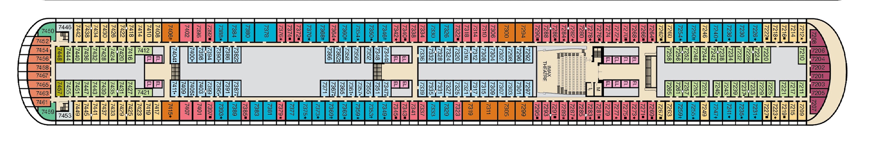 Deck 7 plan on Carnival Horizon