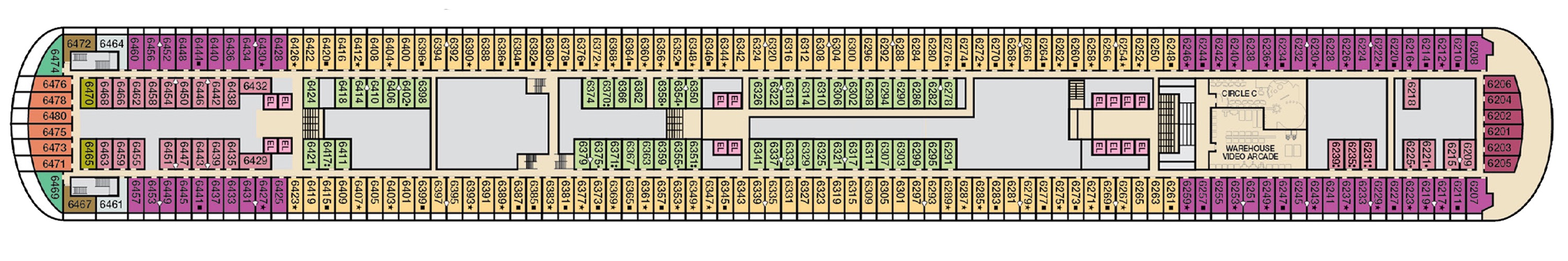 Deck 6 plan on Carnival Horizon