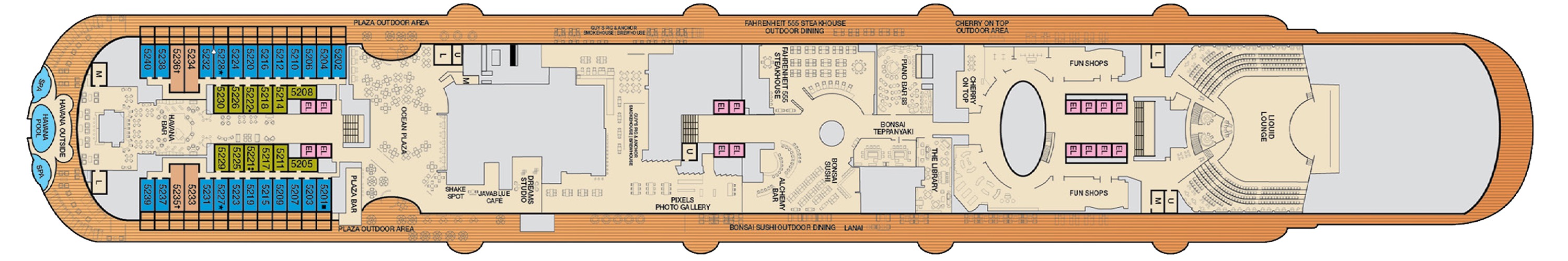 Deck 5 plan on Carnival Horizon