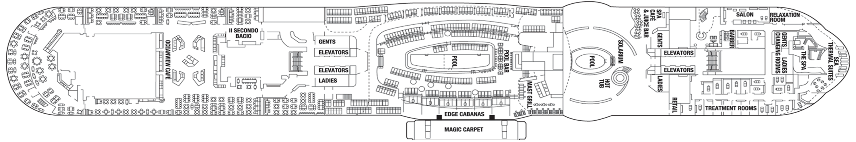 Deck 14 plan on Celebrity Edge