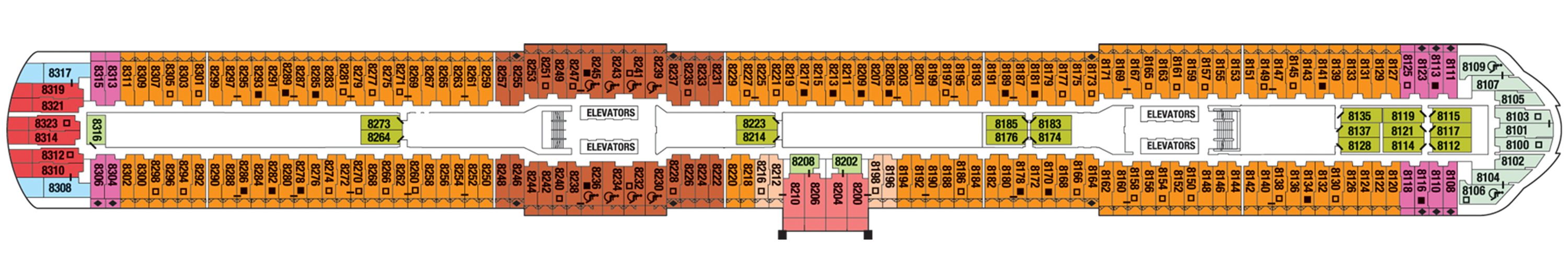 Deck 8 plan on Celebrity Edge